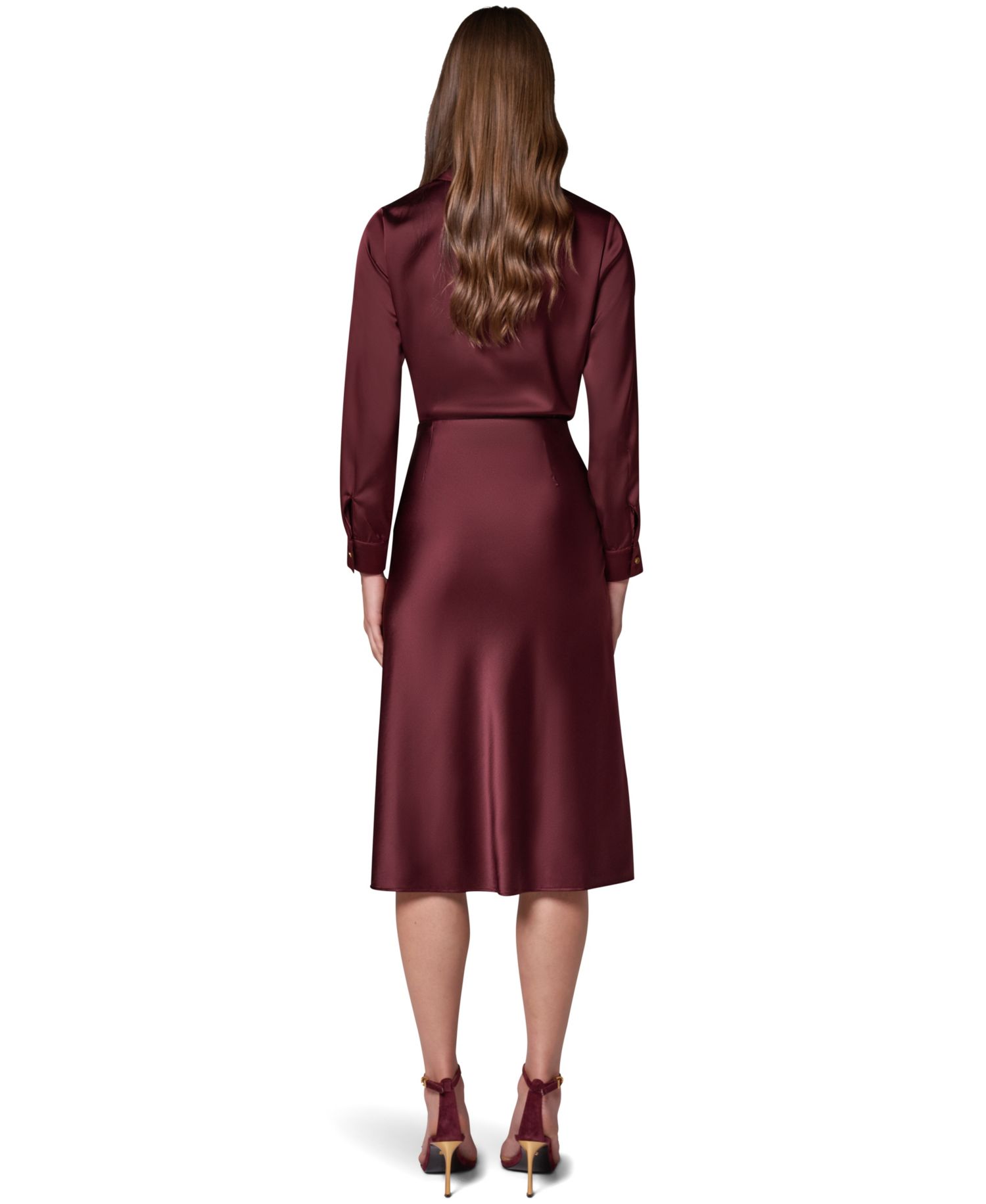 Petite High-Waisted A-Line Midi Skirt