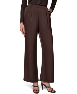 Petite High-Rise Wide-Leg Satin Pants