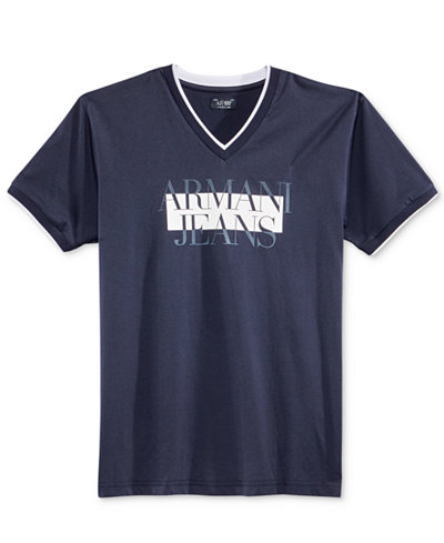 Armani Jeans Men's Graphic-Print Logo T-Shirt
