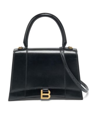 Women's Hourglass Medium Leather Top Handle Bag