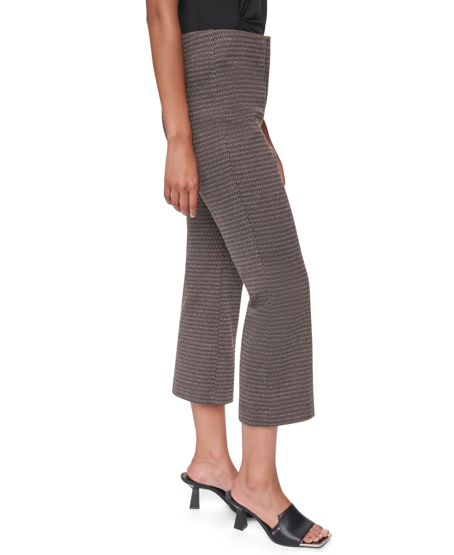 Petite Knit Diamond Jacquard Straight-Leg Pants