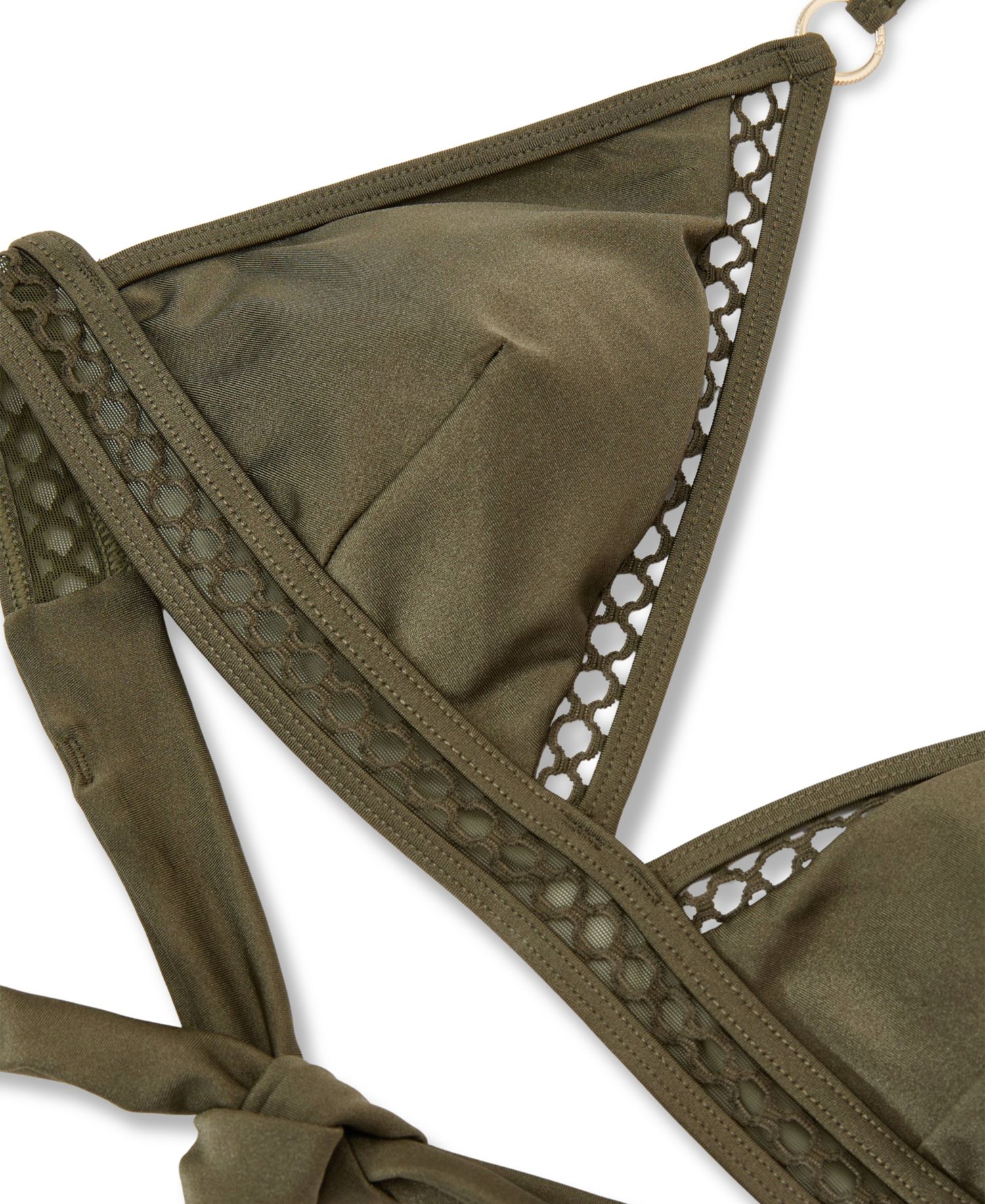 Women's Hennel Triangle Halter Shimmer Bikini Top