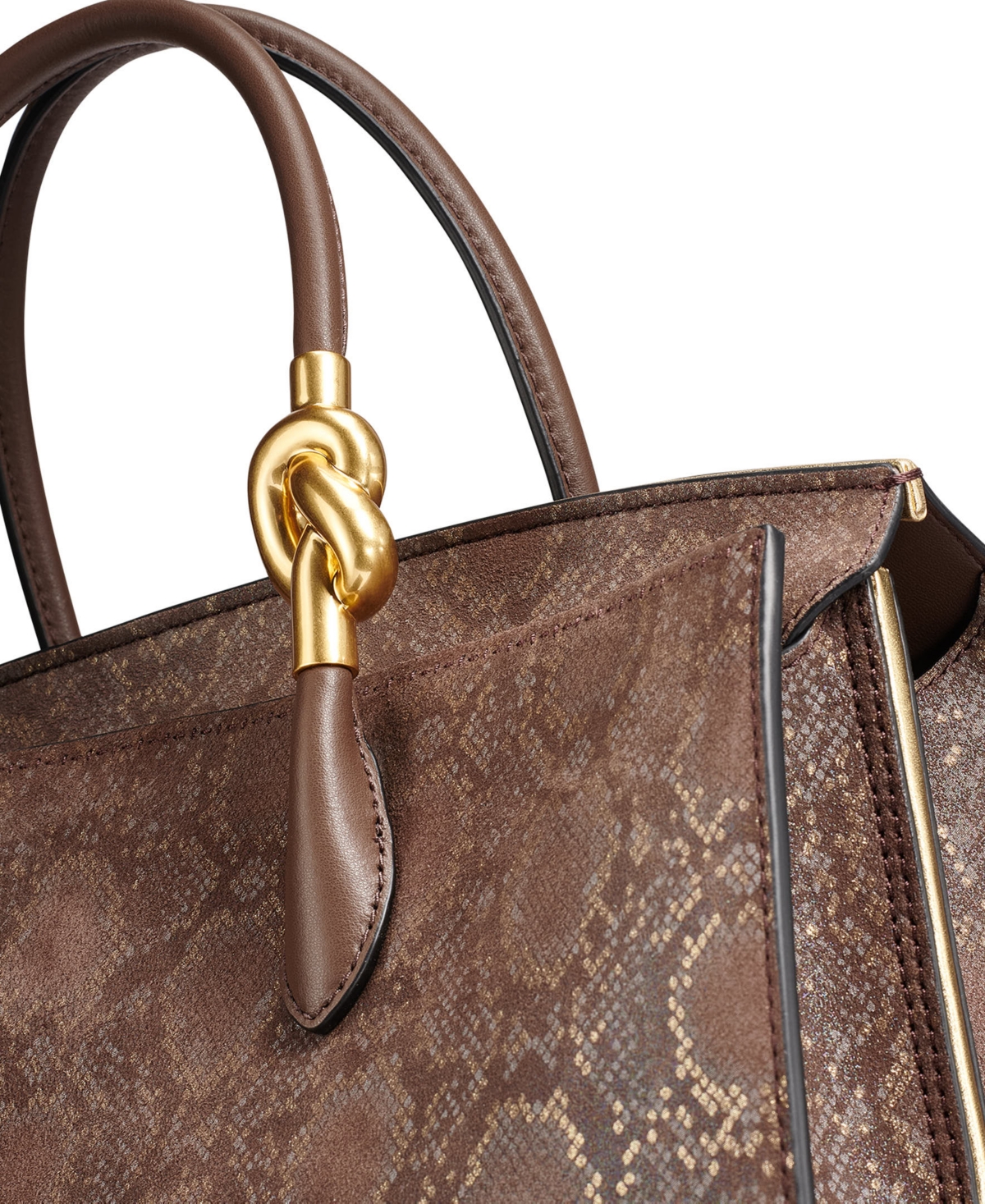 Donna Karan New York Loden Python Suede Medium Satchel Handbag