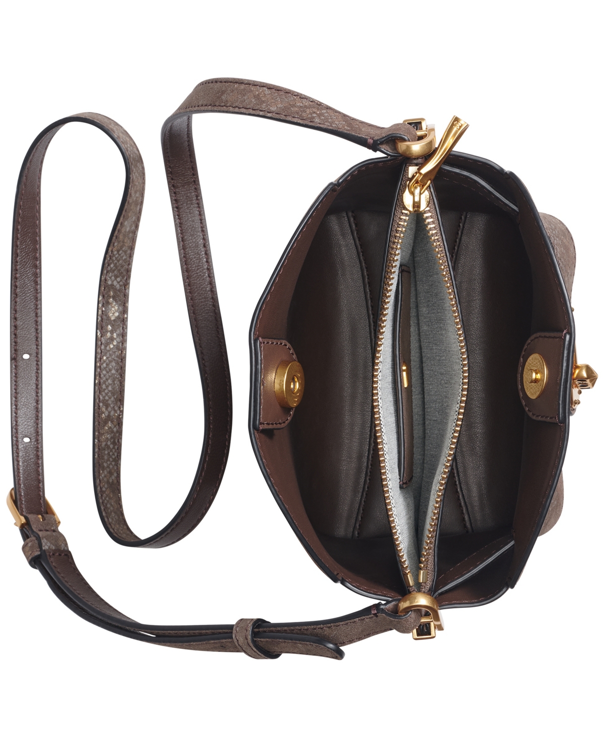 Donna Karan New York Bridgehampton Python Suede Small Crossbody Handbag
