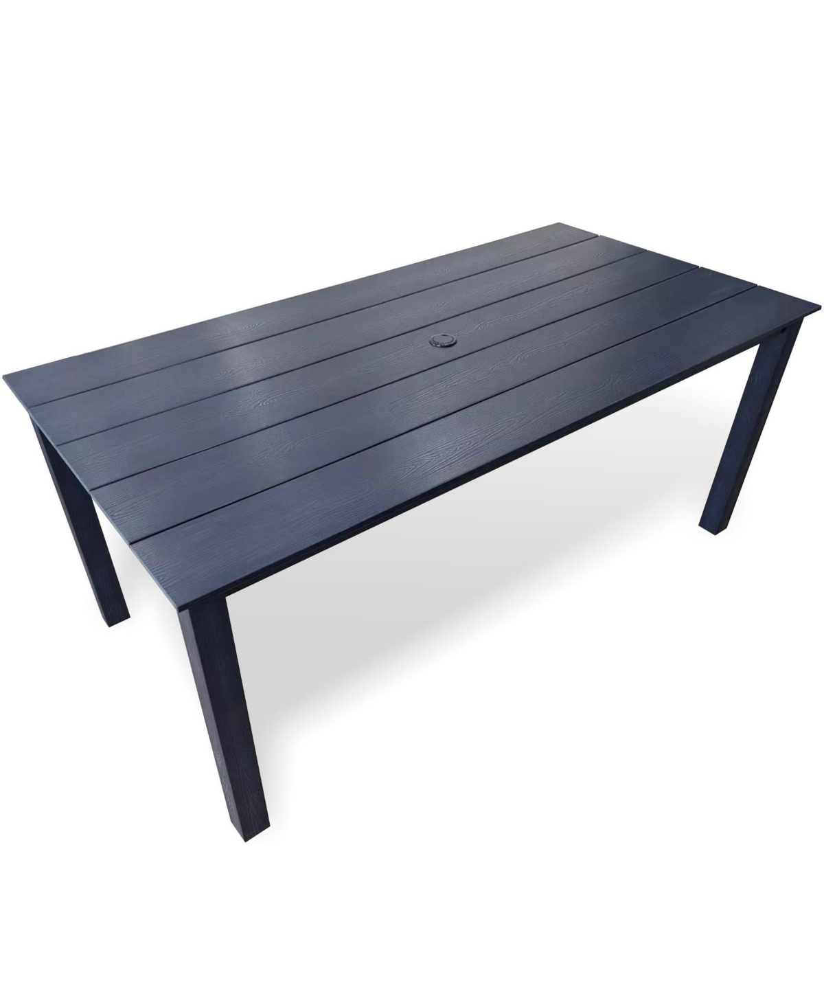 Mega Casa Hips All-Weather Outdoor Patio Dining Table with Umbrella Hole, Heavy-Duty Square Bistro Table with Aluminum Frame - Blue