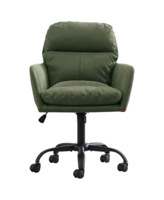 PU Leather Office Desk Chair - 360degree(s) Swivel, Height Adjustable, Thick Padded Seat, Ergonomic Computer Chair for Study Room