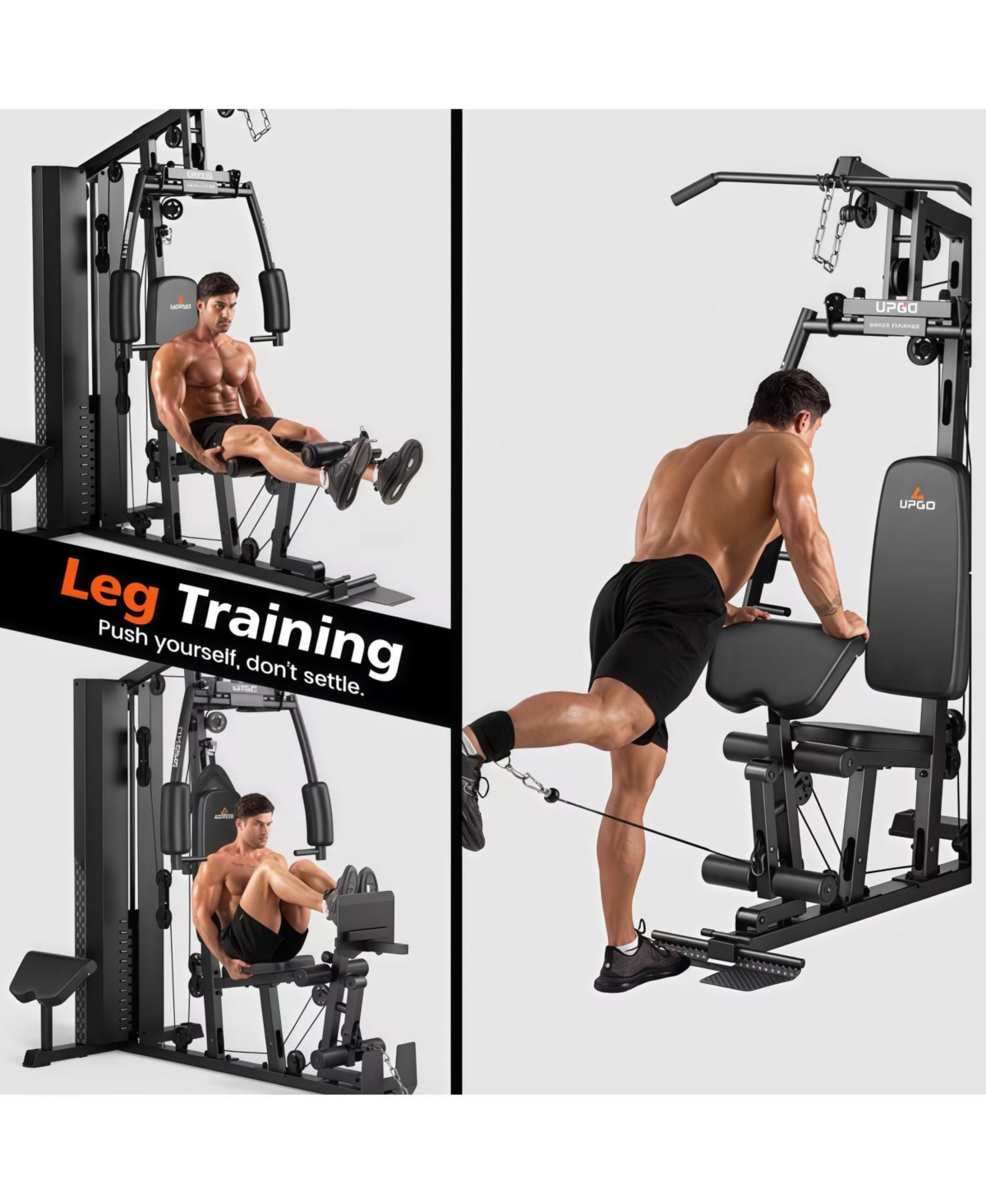 Fed Fitness Home Gym Station, Workout Equipment with 154LBS Weight Stack, Leg Press And Preacher Curl Pad