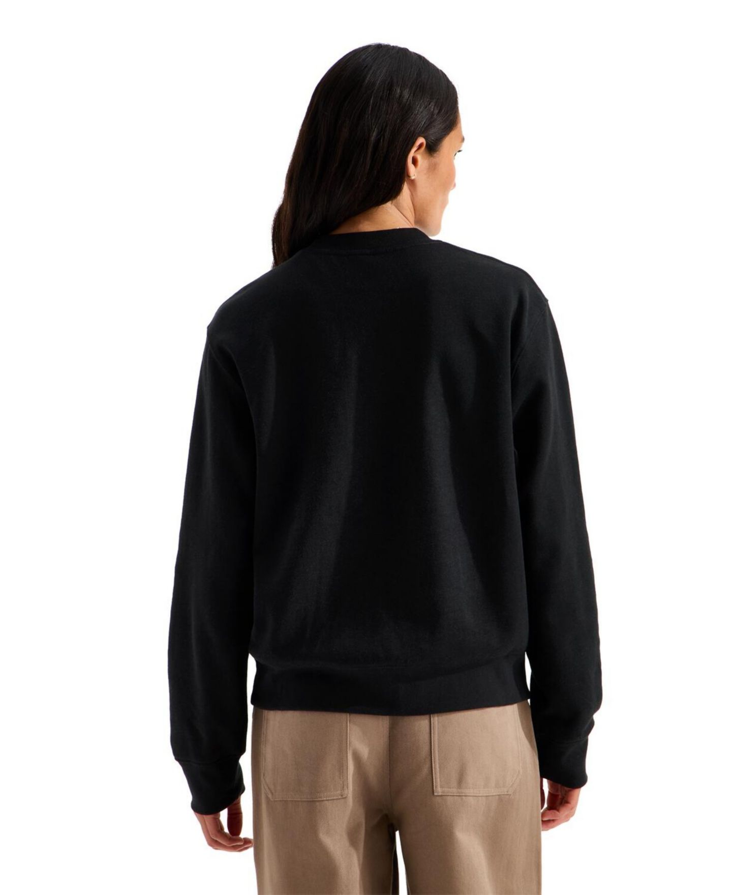 Женские толстовки The North Face Double Knit Crew Relaxed-Sweatshirt, цвет: Чёрный — фото 3