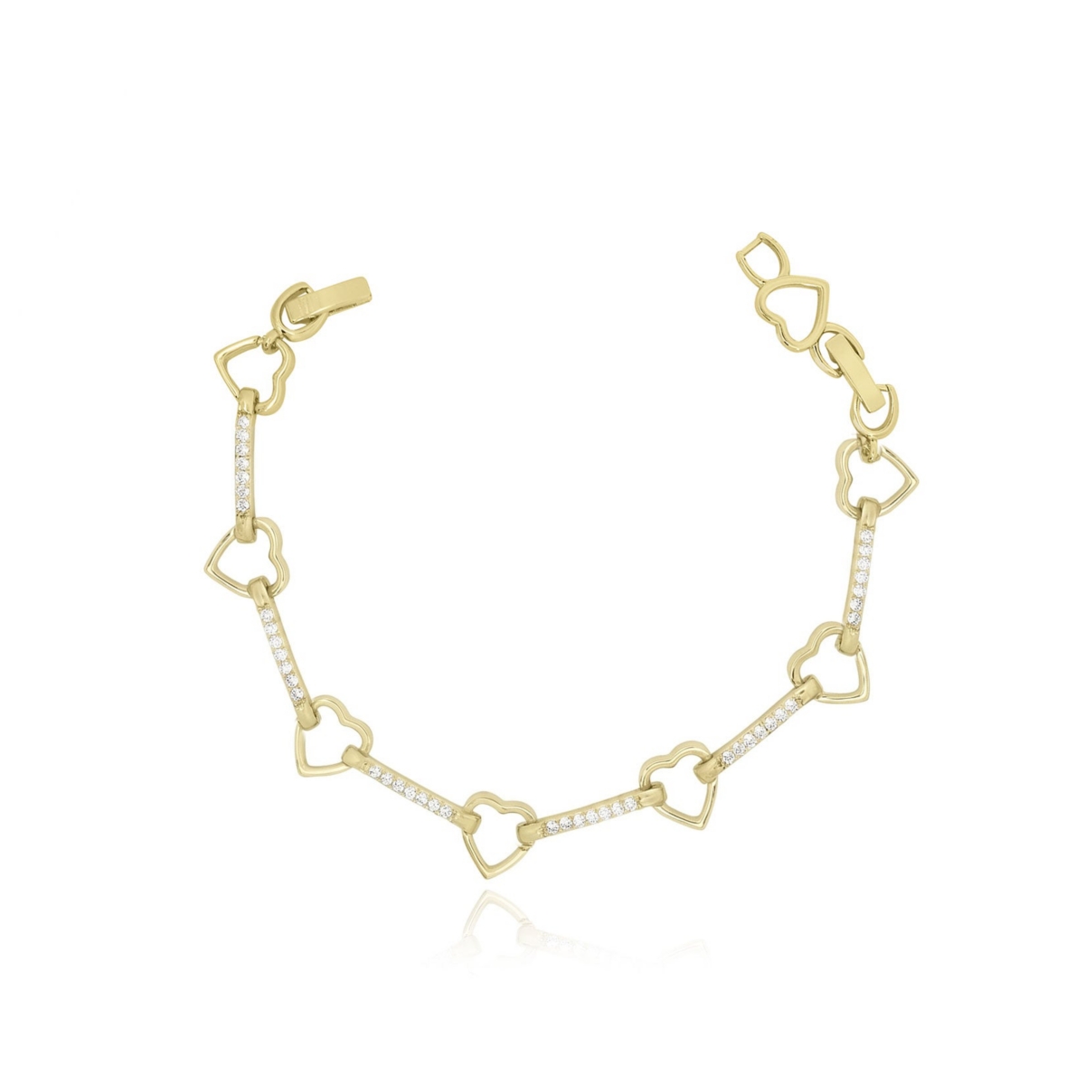 The Lovery Open Heart Cz Bar Bracelet 14K Gold Filled Over Brass - Gold filled brass
