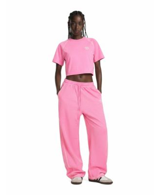 Women's Cropped Short-Sleeve Wide-Leg Top and Pants Set