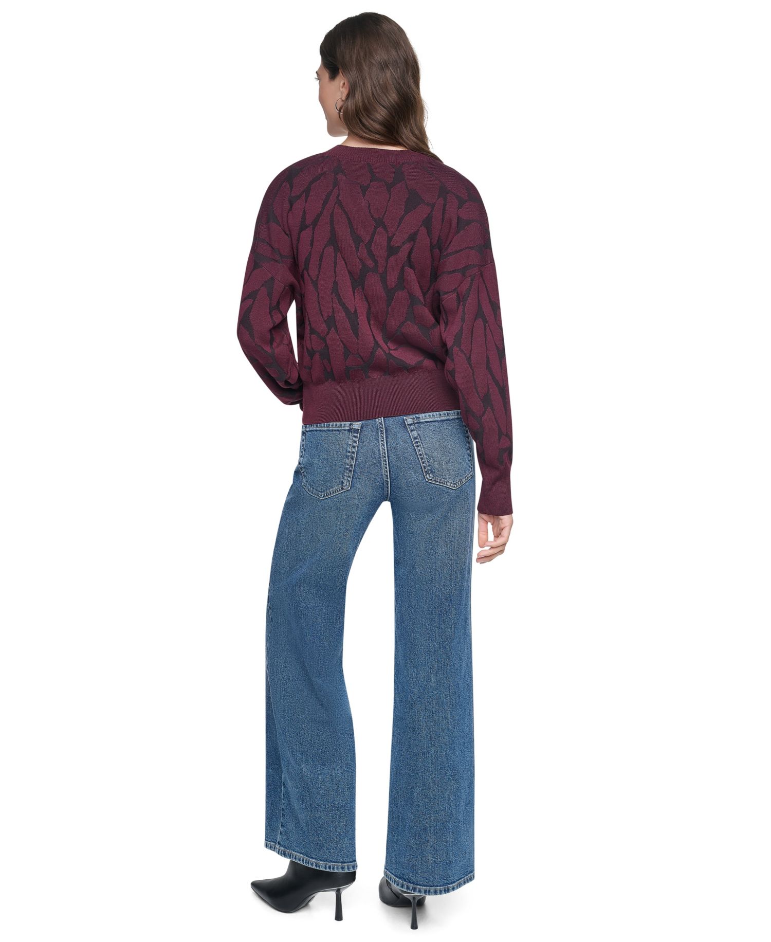 Women's Textured Long Sleeves Sweater