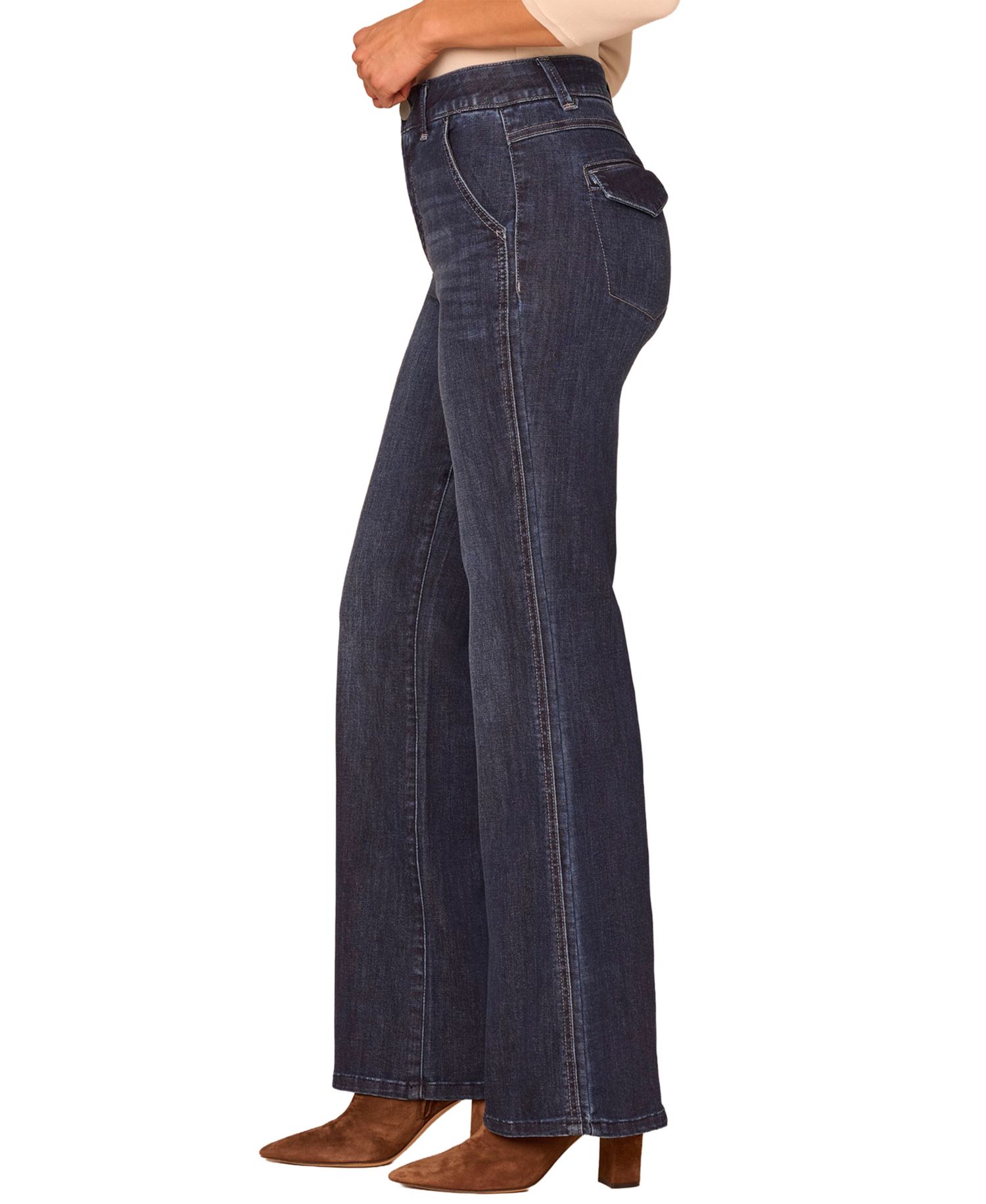 Women's "Ab" Solution Trouser Detail High-Rise Stretch Bootcut Jeans