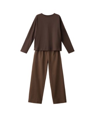 Women's Seersucker Striped Long-Sleeve Pajama Set