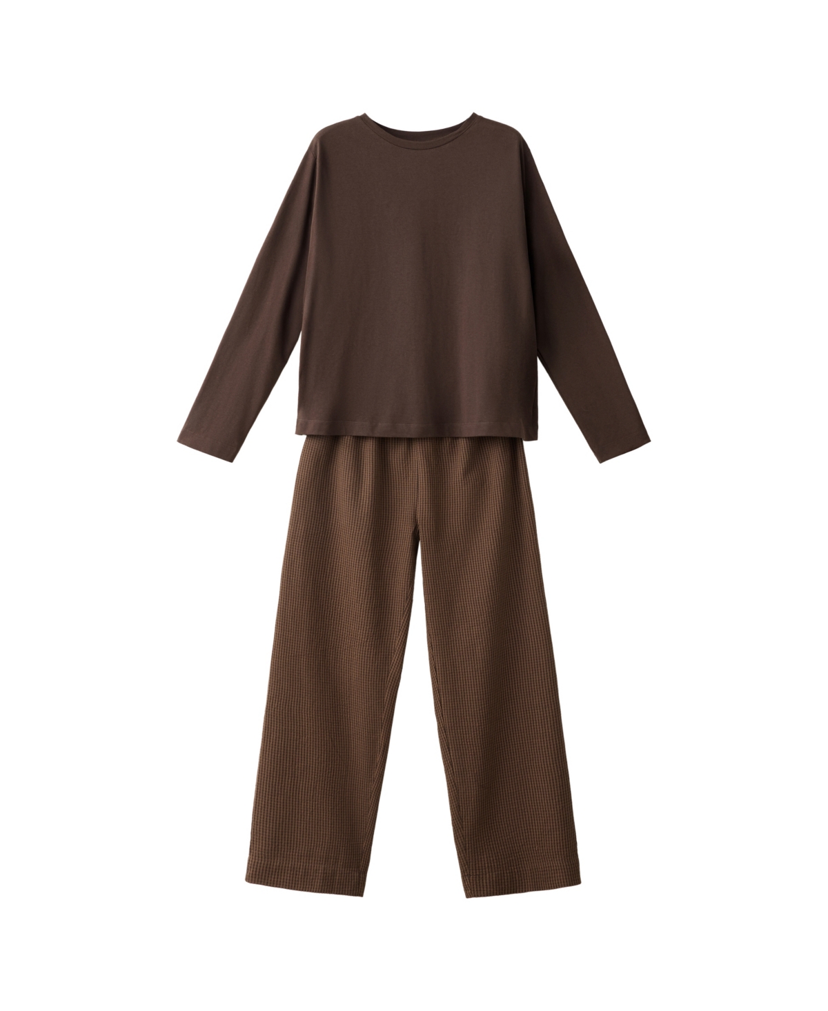 Mango Women's Seersucker Striped Long-Sleeve Pajama Set