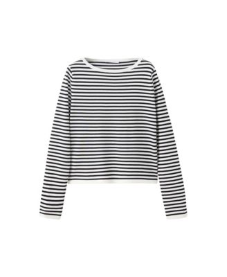 Women's Striped Crewneck Long-Sleeve Sweater