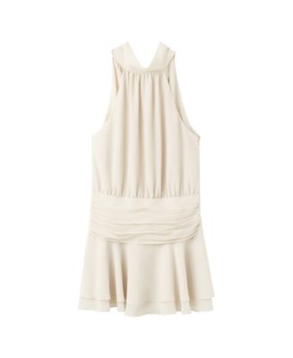 Women's Halter Draped-Waist Mini Dress
