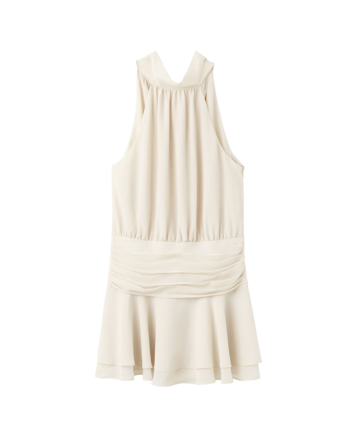 Women's Halter Draped-Waist Mini Dress