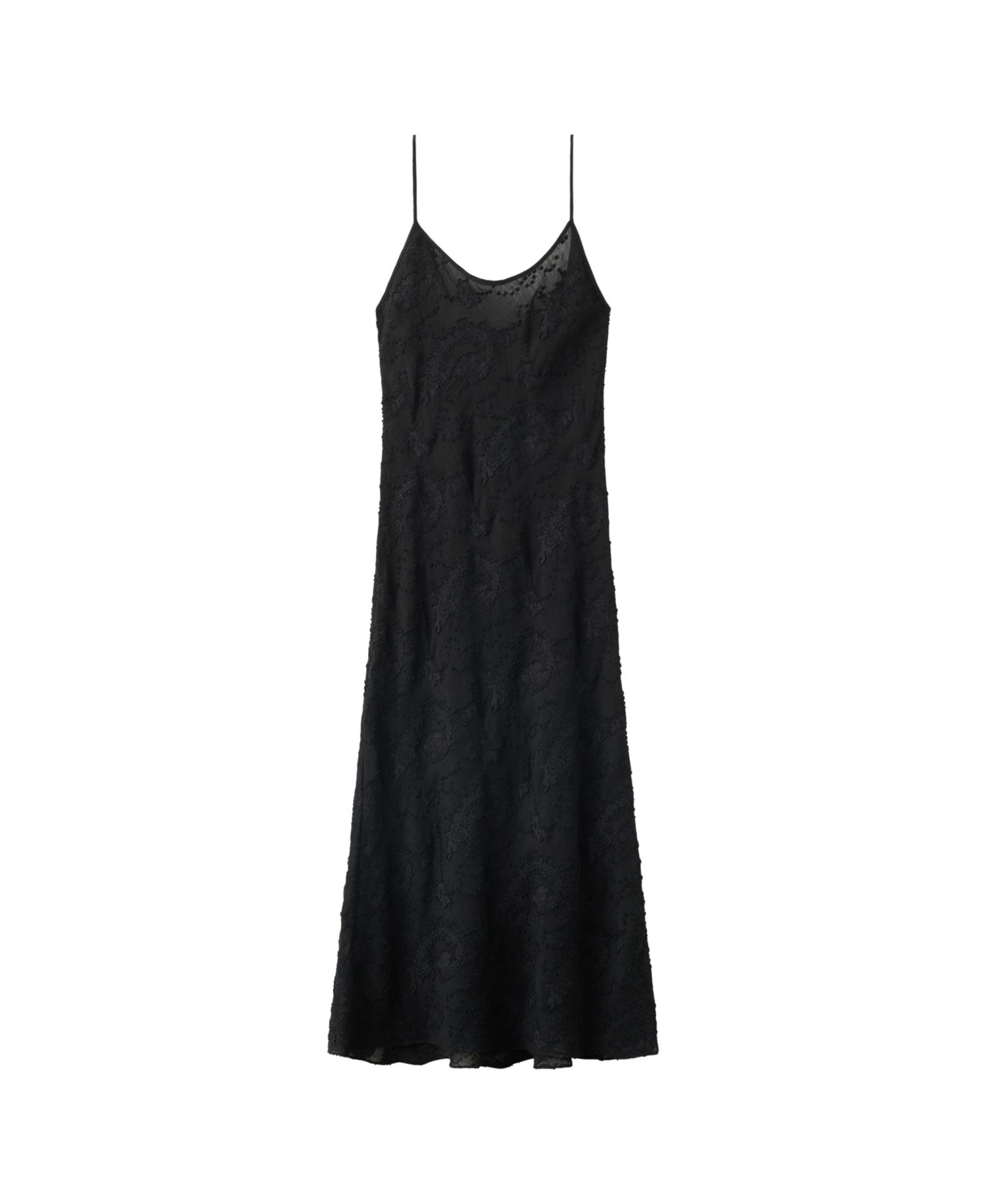 Women's Embroidered Midi Low-Back Chiffon Dress