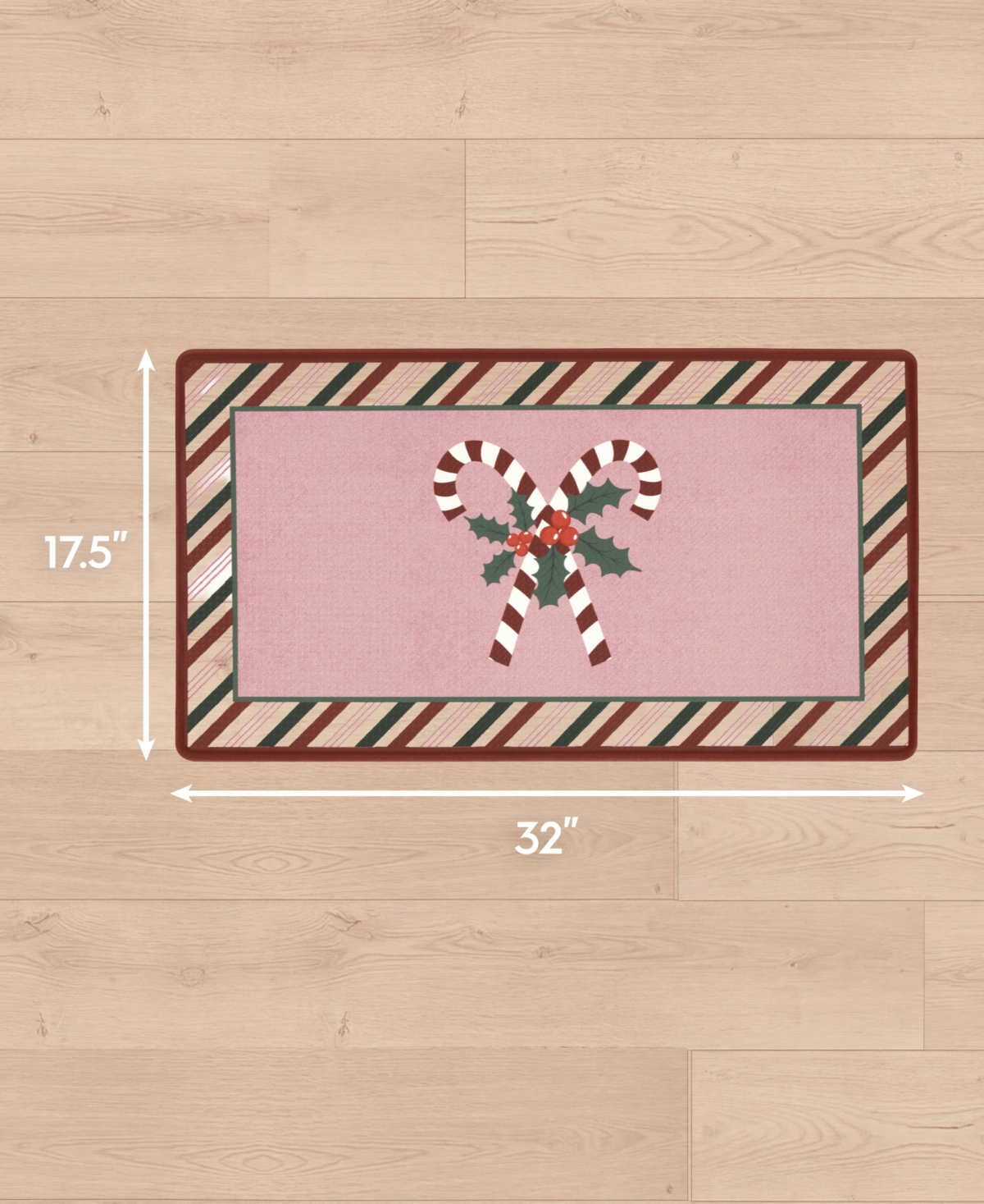 Laura Ashley Candy Cane Non-Slip Kitchen Mat