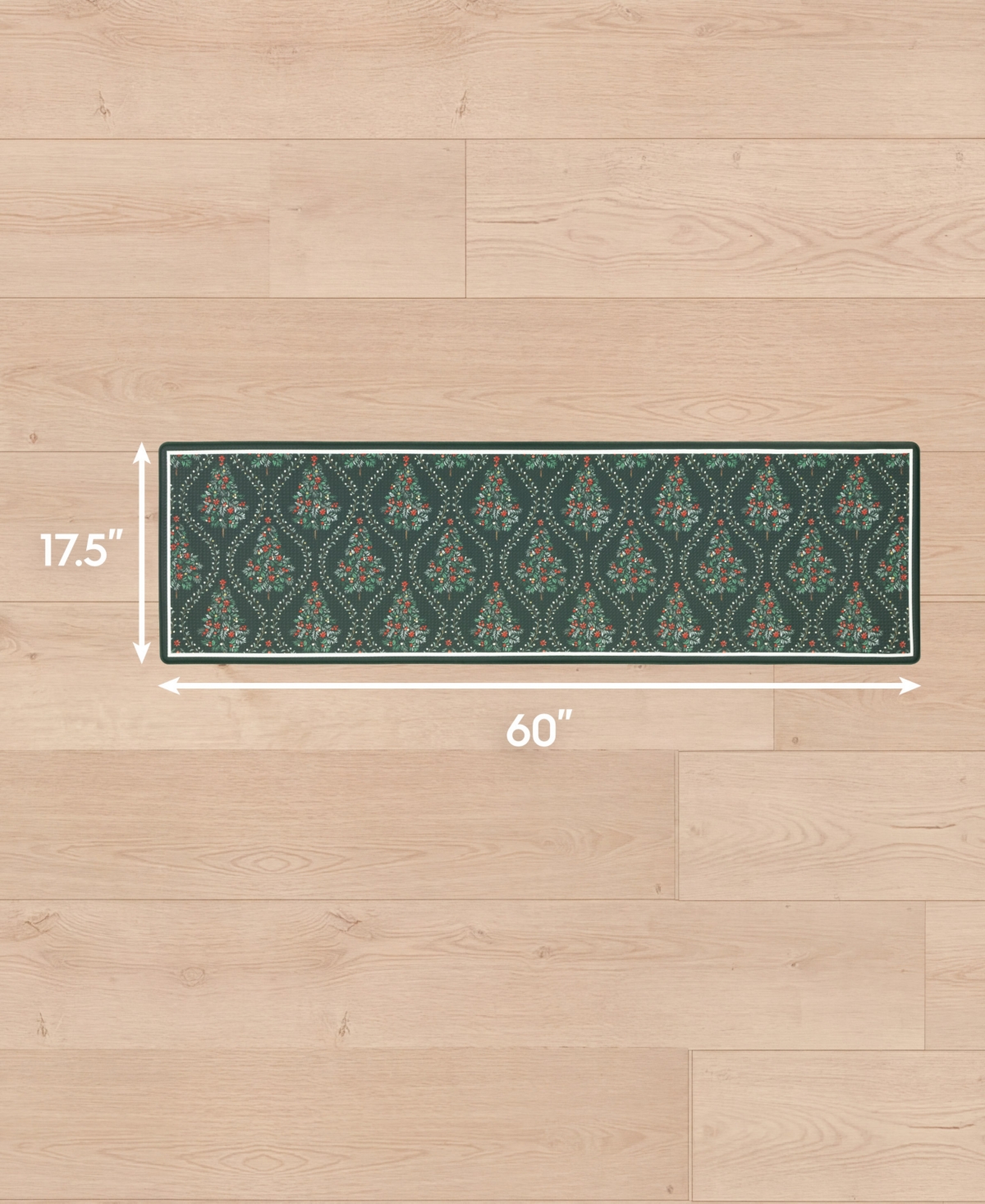 Laura Ashley Frestwick Glade Non-Slip Kitchen Mat, 17.5" x 60"