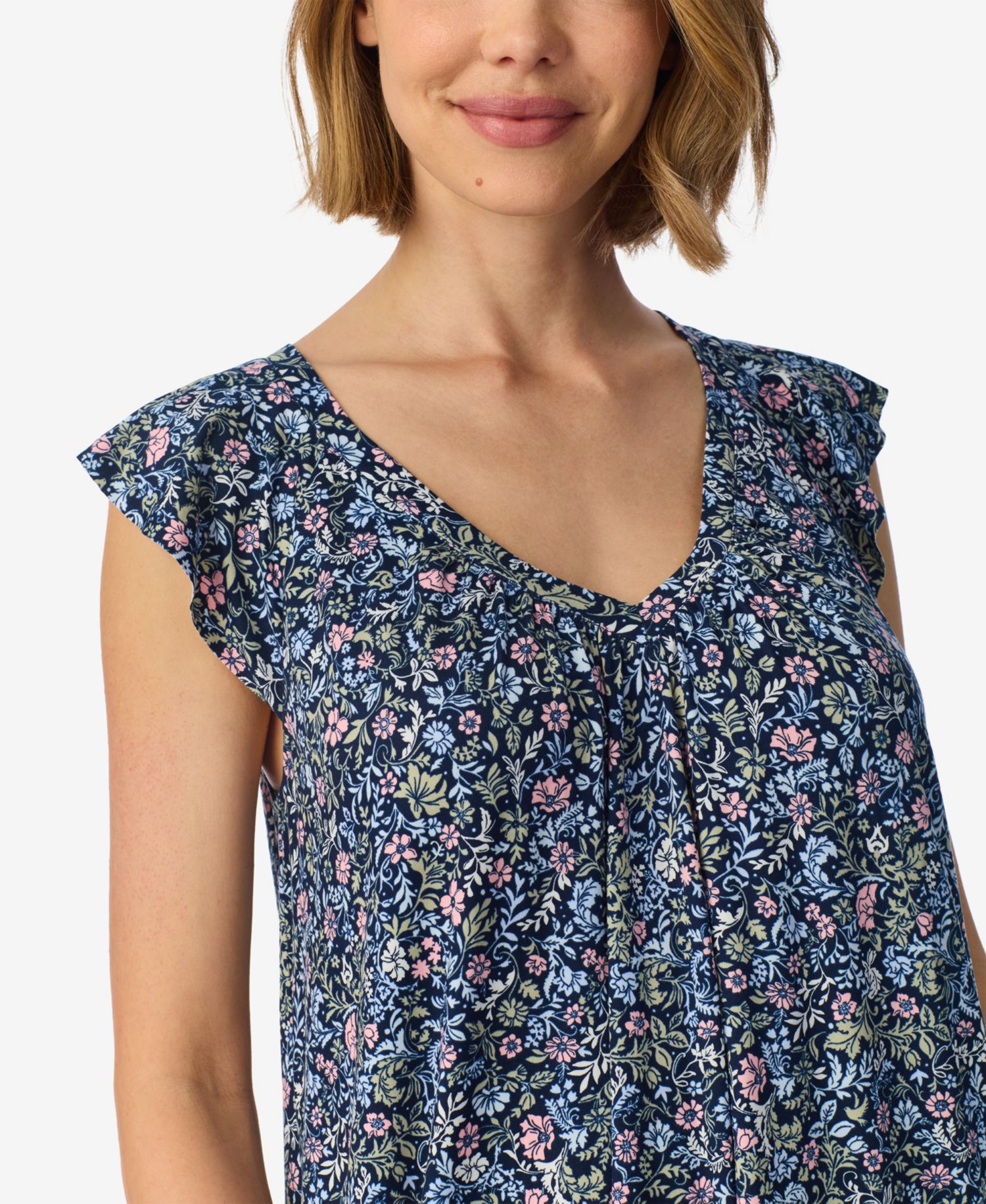 Women's Flutter-Raglan V-Neckline Floral-Print Chemise