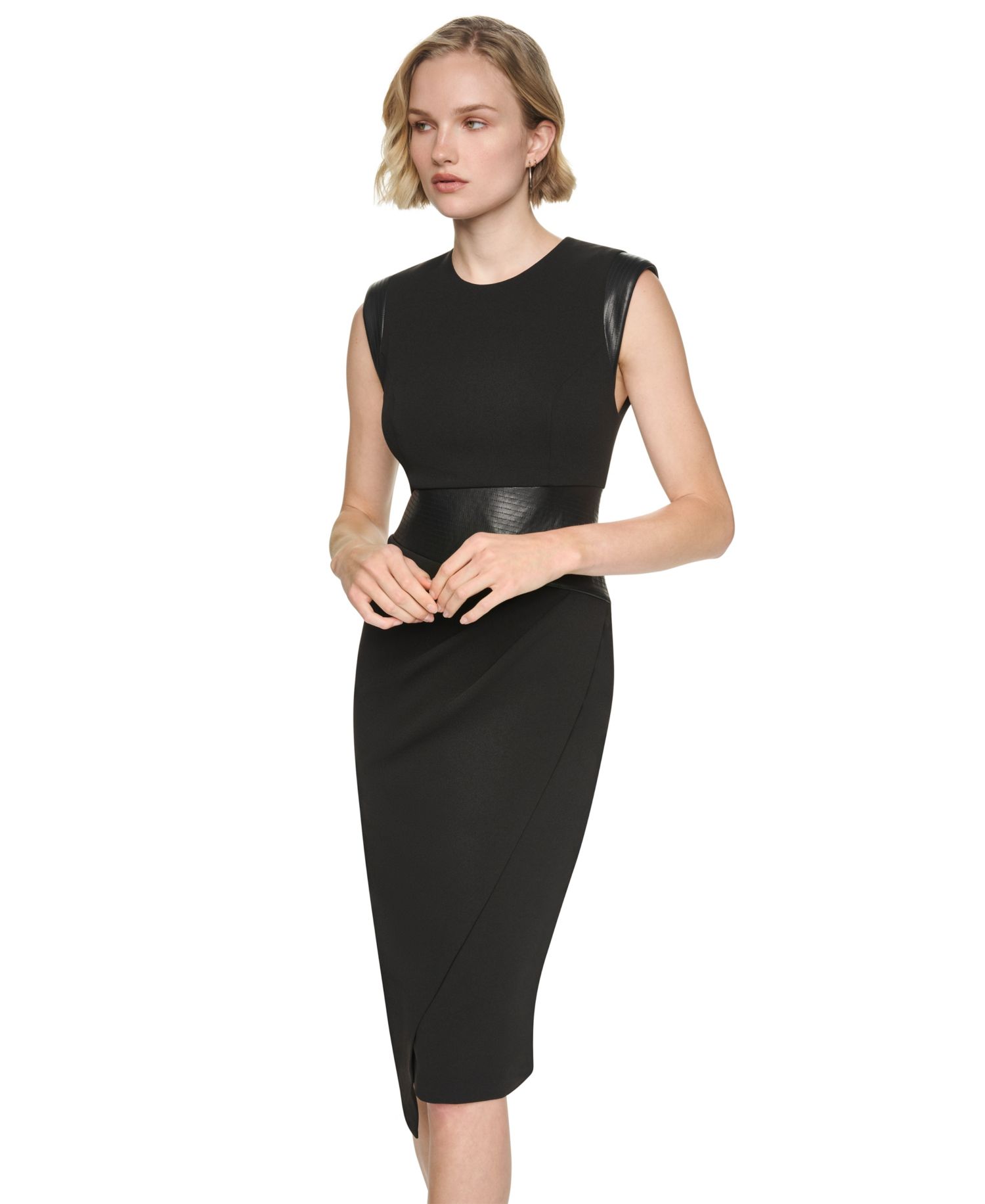 Women's Sleeveless Crewneck Sheath Dress