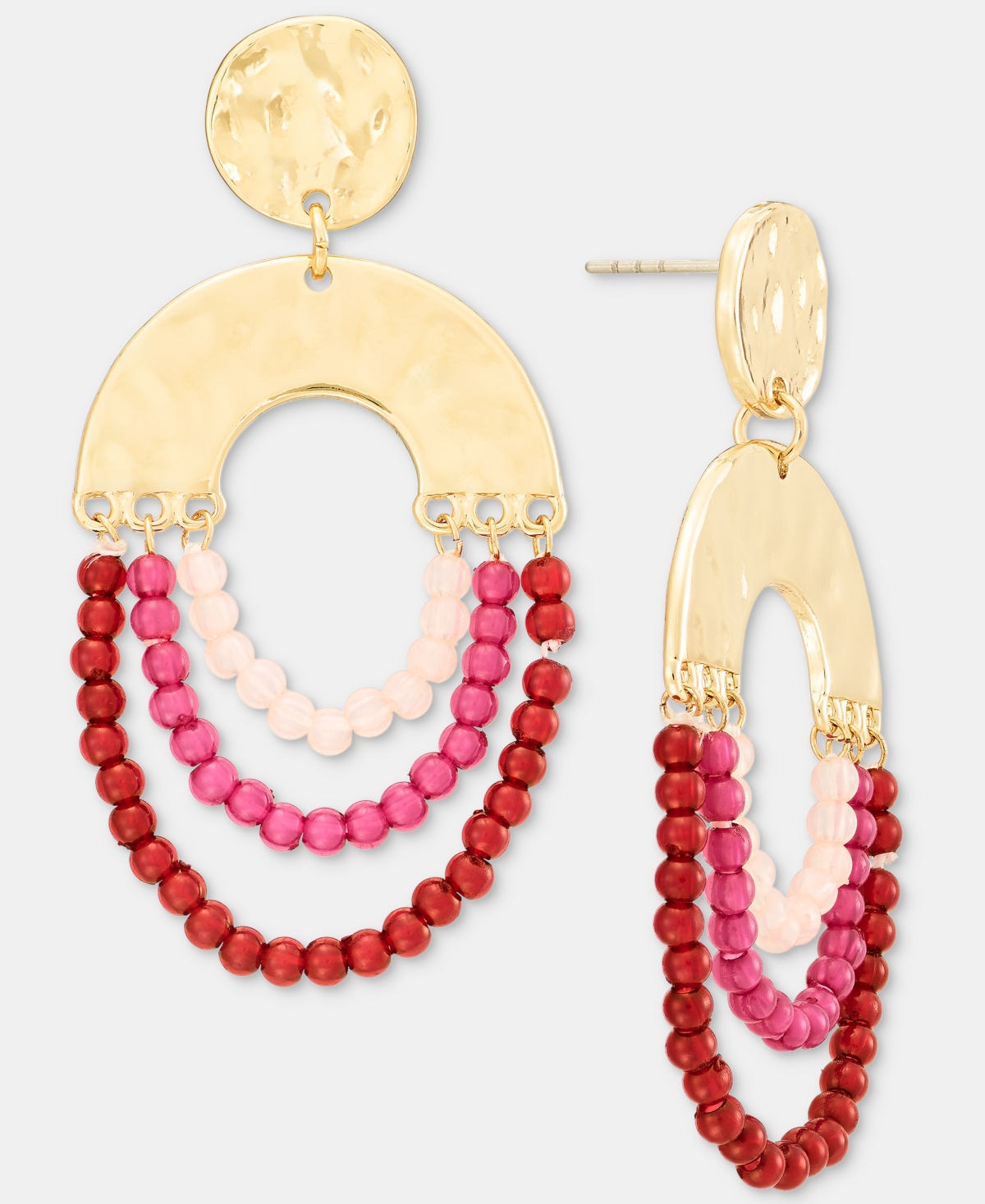 Style & Co Gold-Tone Acrylic Bead Drop & Chandelier Earrings, Macy's Exclusive - Jwl Multi