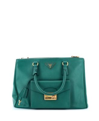 Medium Front Pocket Double Zip Lux Tote Saffiano Leather