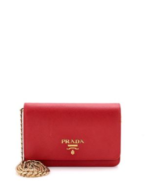 Chain Wallet Crossbody Saffiano Leather