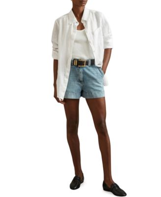 Women's Belle Linen Collared Long-Sleeve Shirt