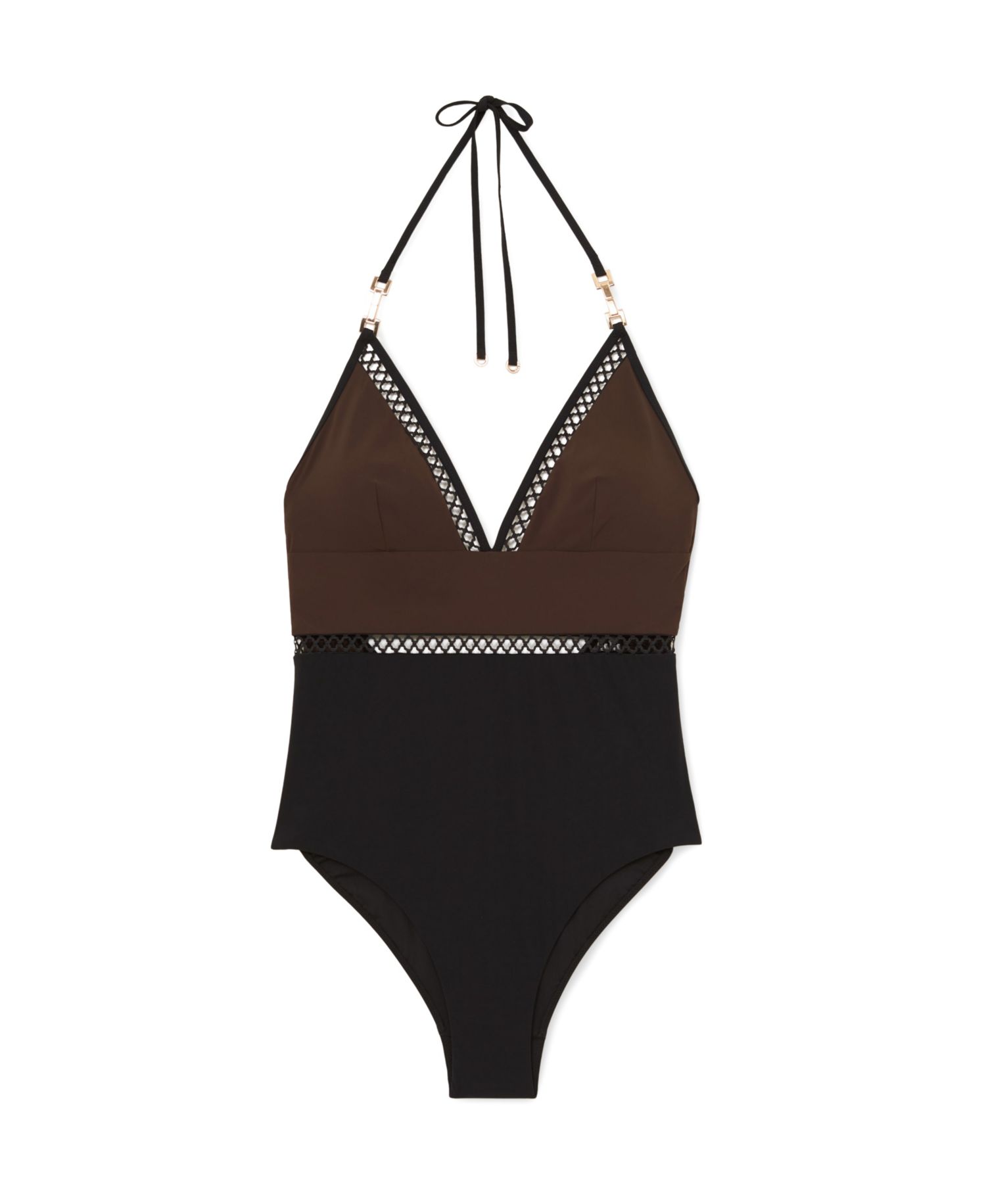 Women's Ray Halter Plunging-Neckline Tummy-Control One-Piece Swimsuit