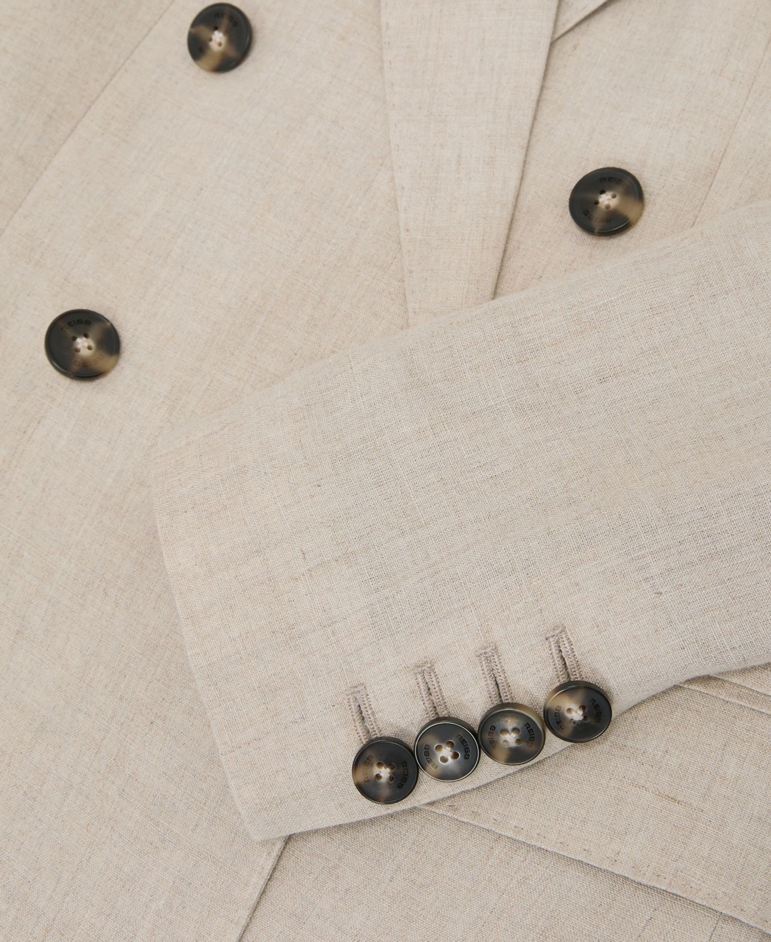 Women's Kit Linen Double-Breasted Peak Lapels Blazer