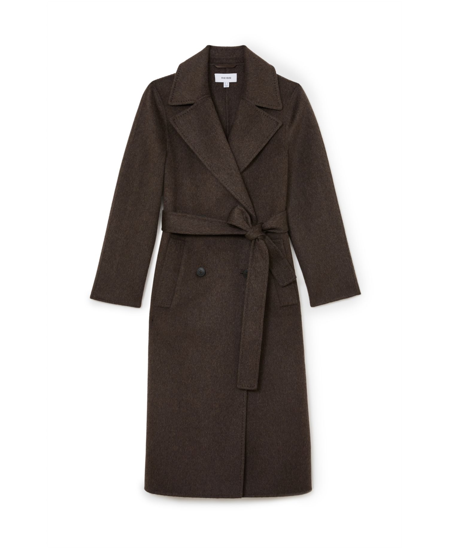 Women's Rene Double-Breasted Long Wool-Blend with Cashmere Coat