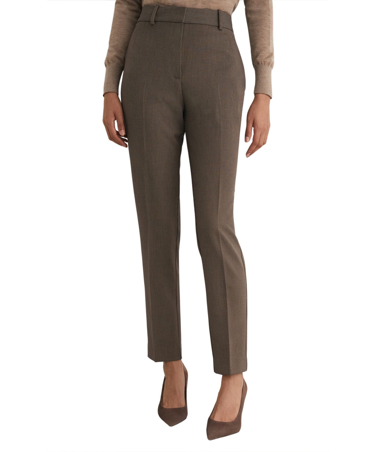 Petite Gabi Puppytooth Slim-Fit Trousers
