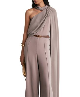 Women's Carrie One-Shoulder Draped Wide-Leg Jumpsuit
