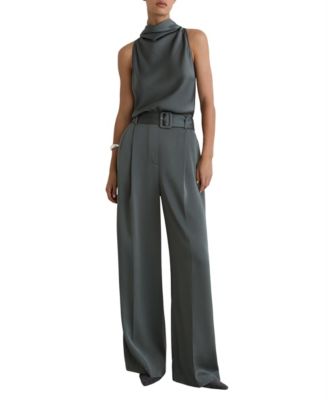 Women's Erica Satin Cowl-Neck Wide-Leg Jumpsuit