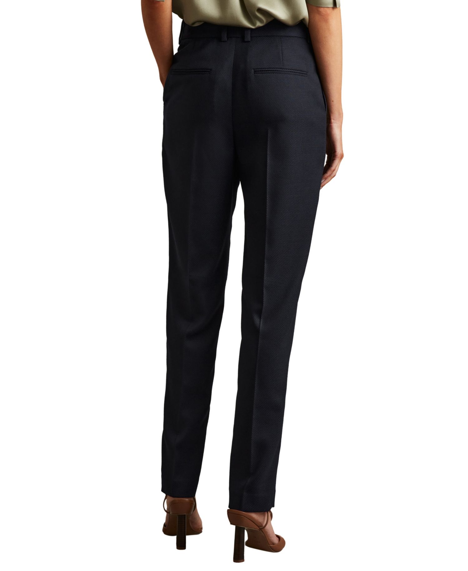 Women's Hallie Slim-Fit Textured Wool-Blend Trousers