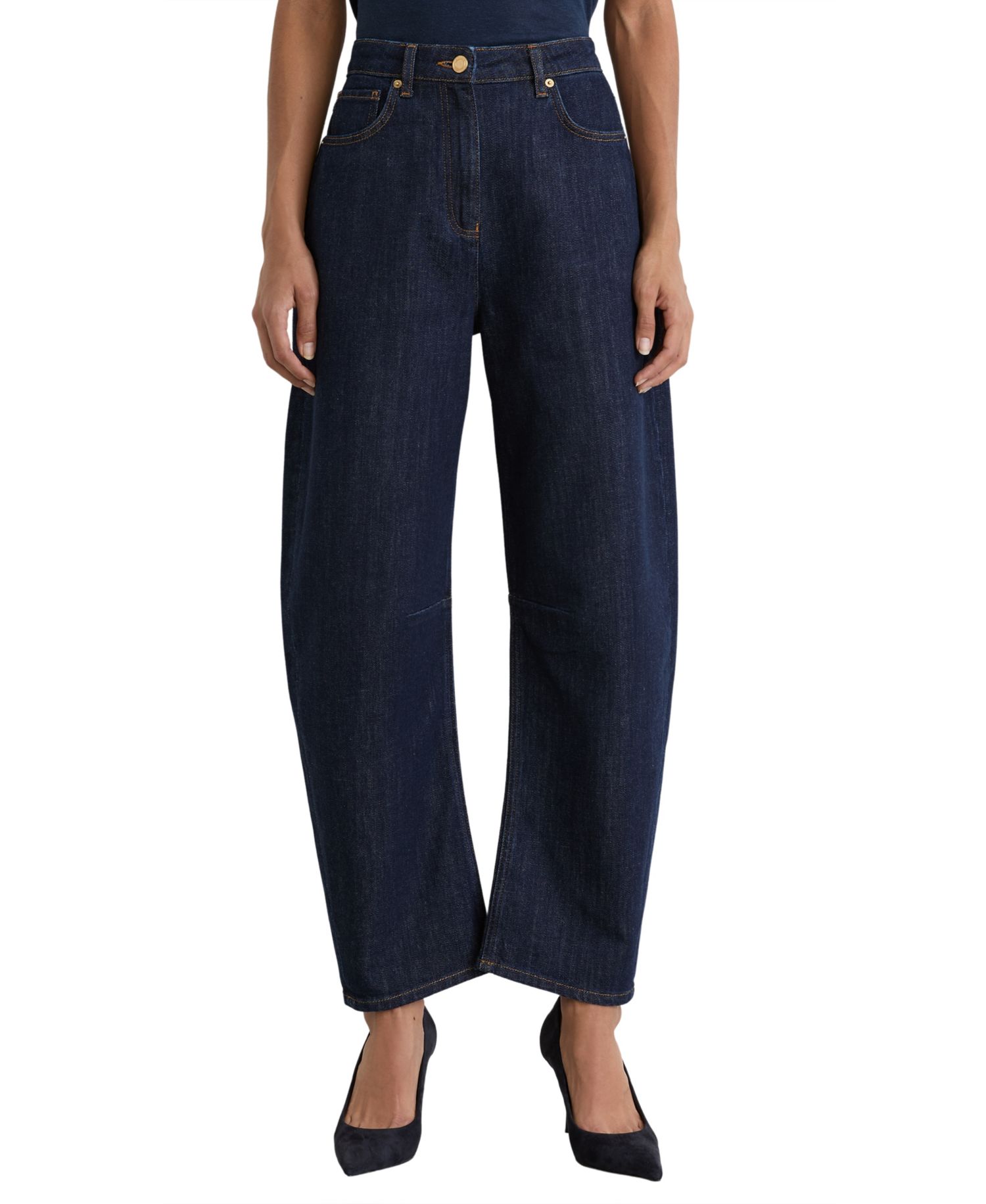 Women's Levitt Mid-Rise Barrel-Leg Relaxed-Fit Denim Jeans