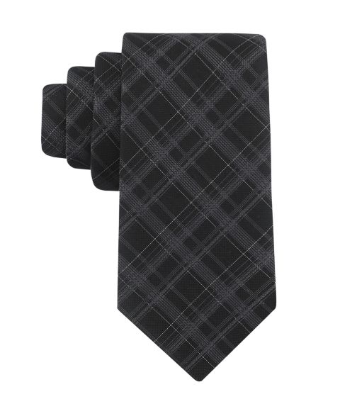 Мужской галстук Calvin Klein Willis Grid Classic Tie, цвет: Чёрный