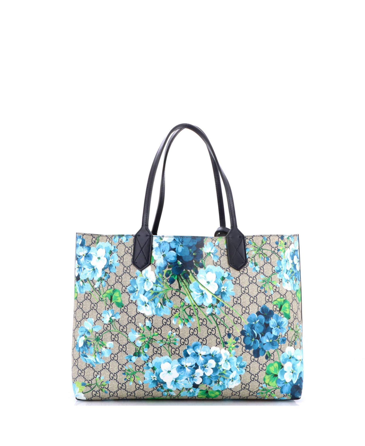 Medium Reversible Tote Blooms GG Print Leather