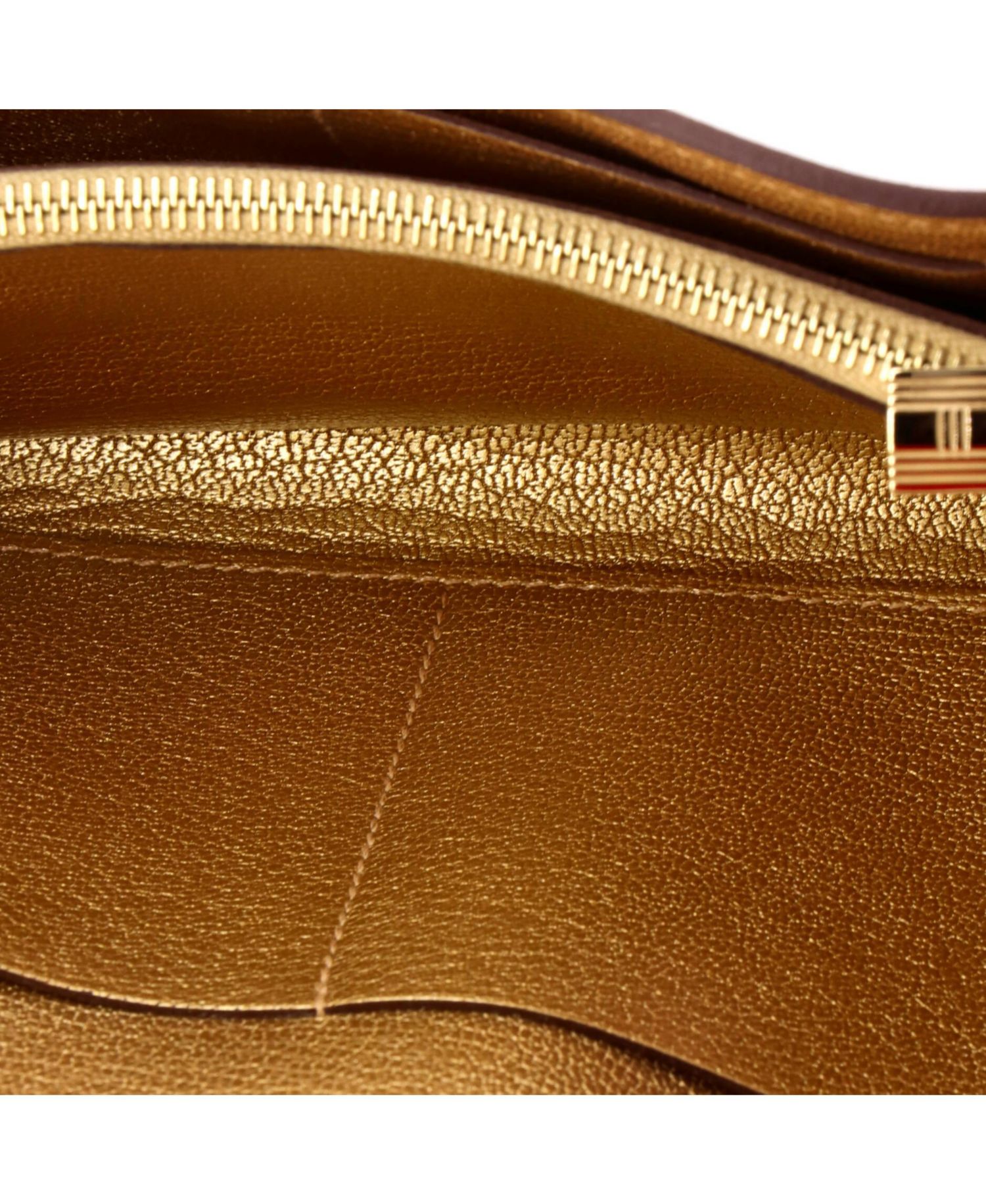 Pre-Owned Hermes Kelly To Go Wallet Metallic Chevre Chamkilight