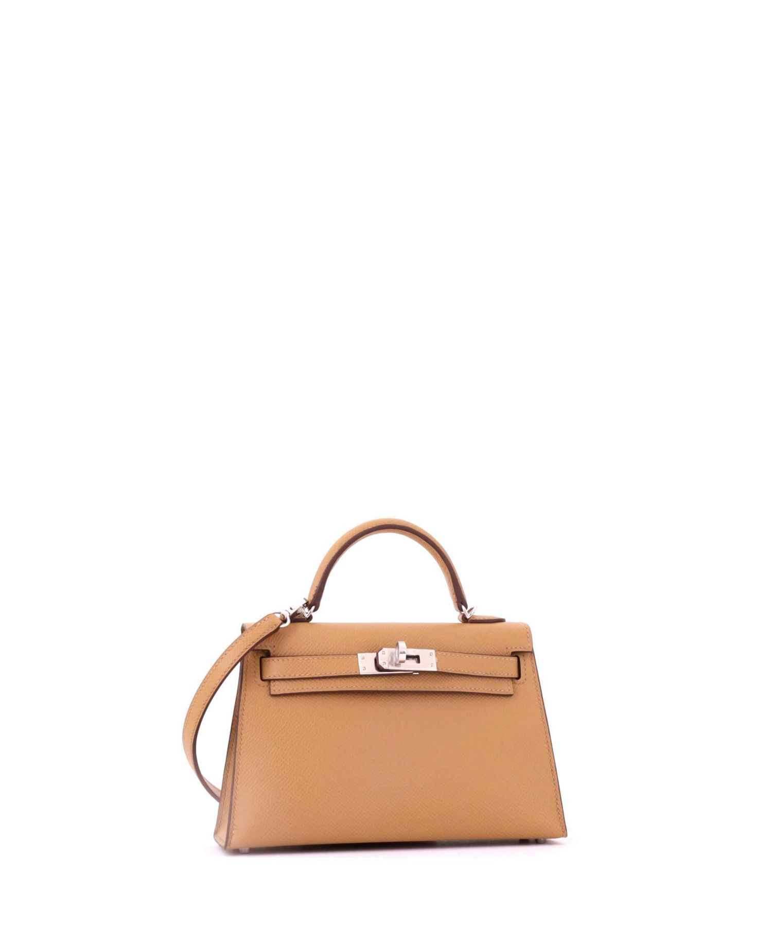 Pre-Owned Hermes Kelly 20 Handbag Brown Epsom with Palladium Hardware