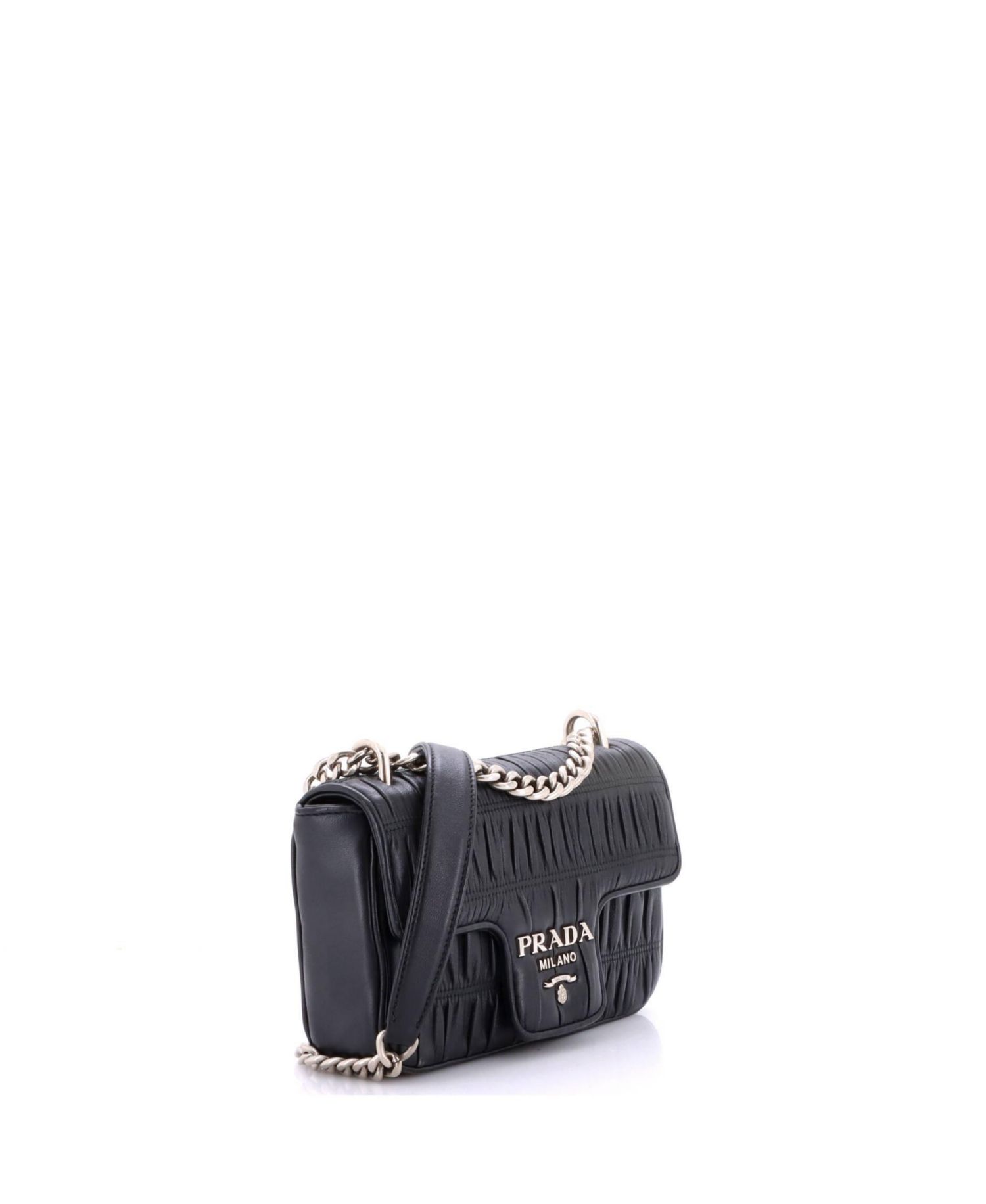 Small Chain Flap Shoulder Bag Nappa Gaufre