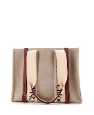 Medium Woody Tote Canvas with Leather