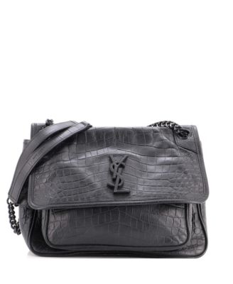 Medium Niki Chain Flap Bag Embossed Leather