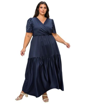 Plus Size Starlit Soiree Rhinestone Dress