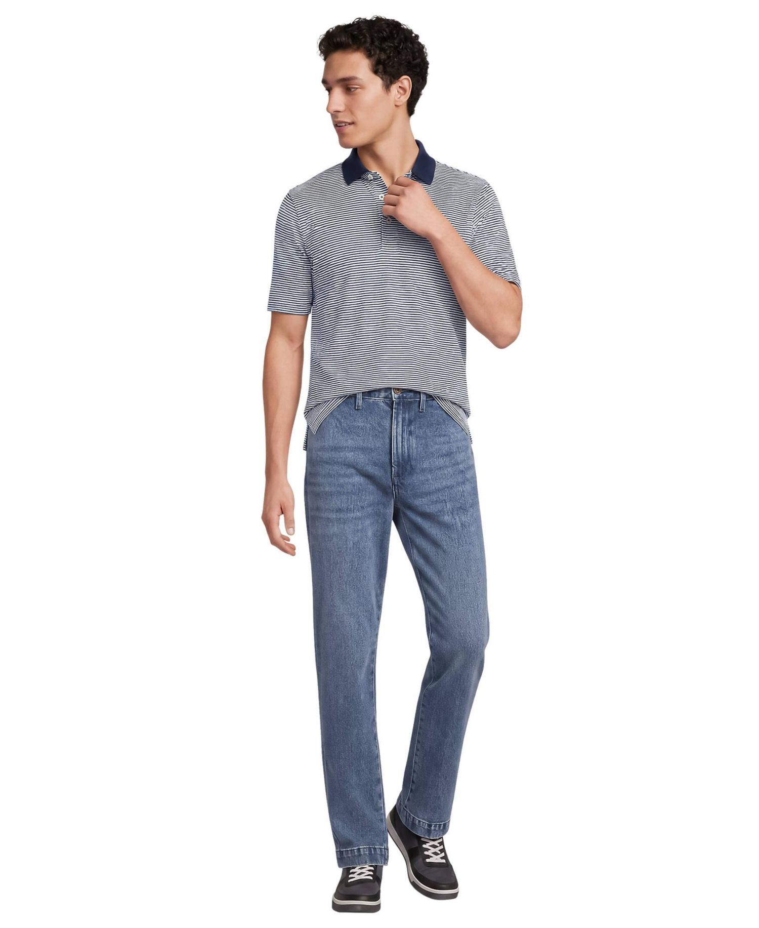 Men's Stretch Comfort Waist Classic Straight-Fit Denim Trouser