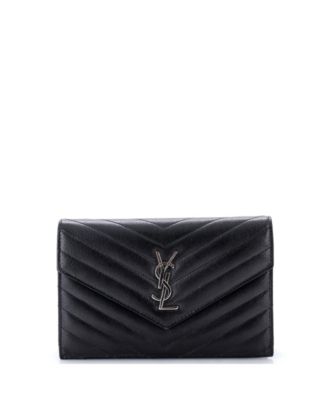 Small Classic Monogram Wallet on Chain Matelasse Chevron Leather