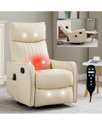 Faux Leather Swivel Rocker Massage Recliner Chair