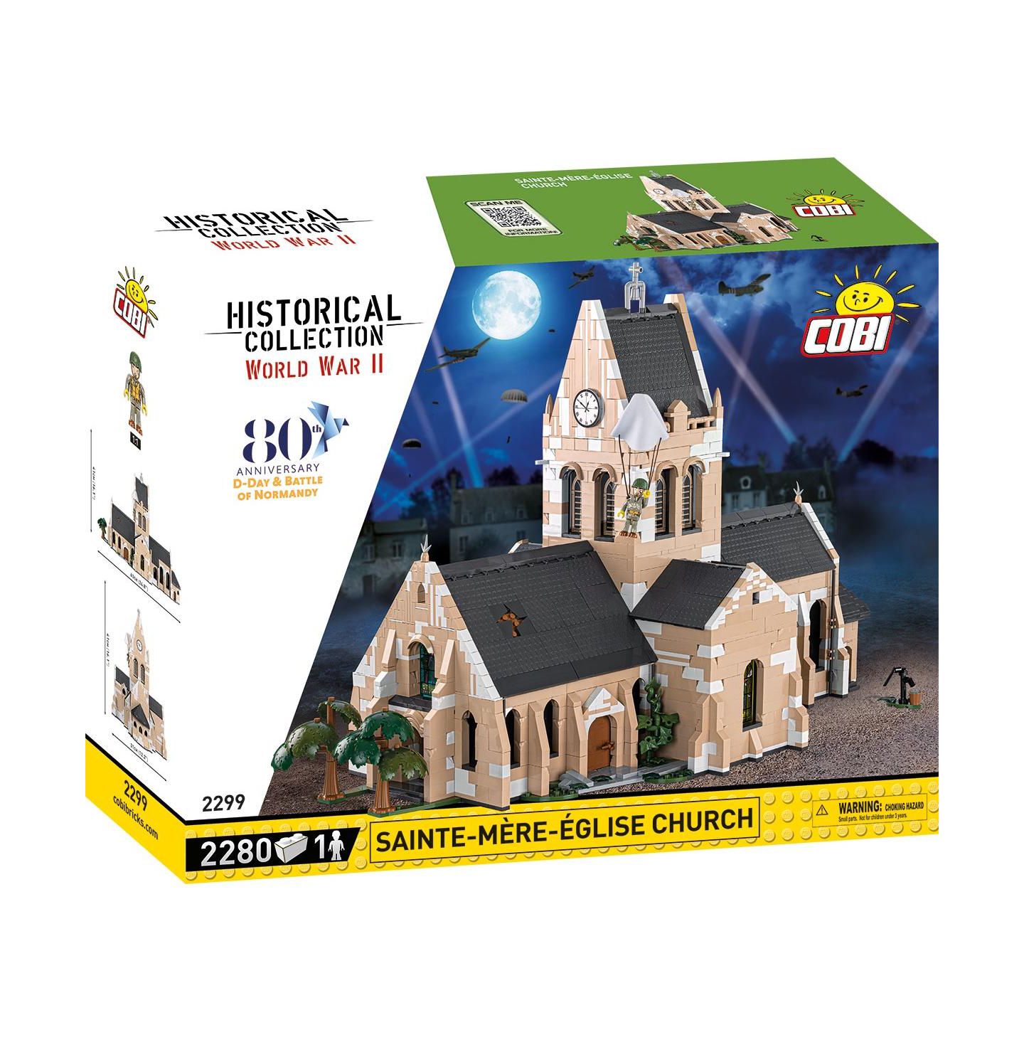 Детский конструктор COBI Historical Collection Sainte-Mere-Eglise Church 2,280-Piece Stained-Glass Building Set, Ages 11+ — фото 1